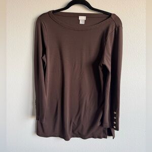 Chicos Brown Long Sleeve Top